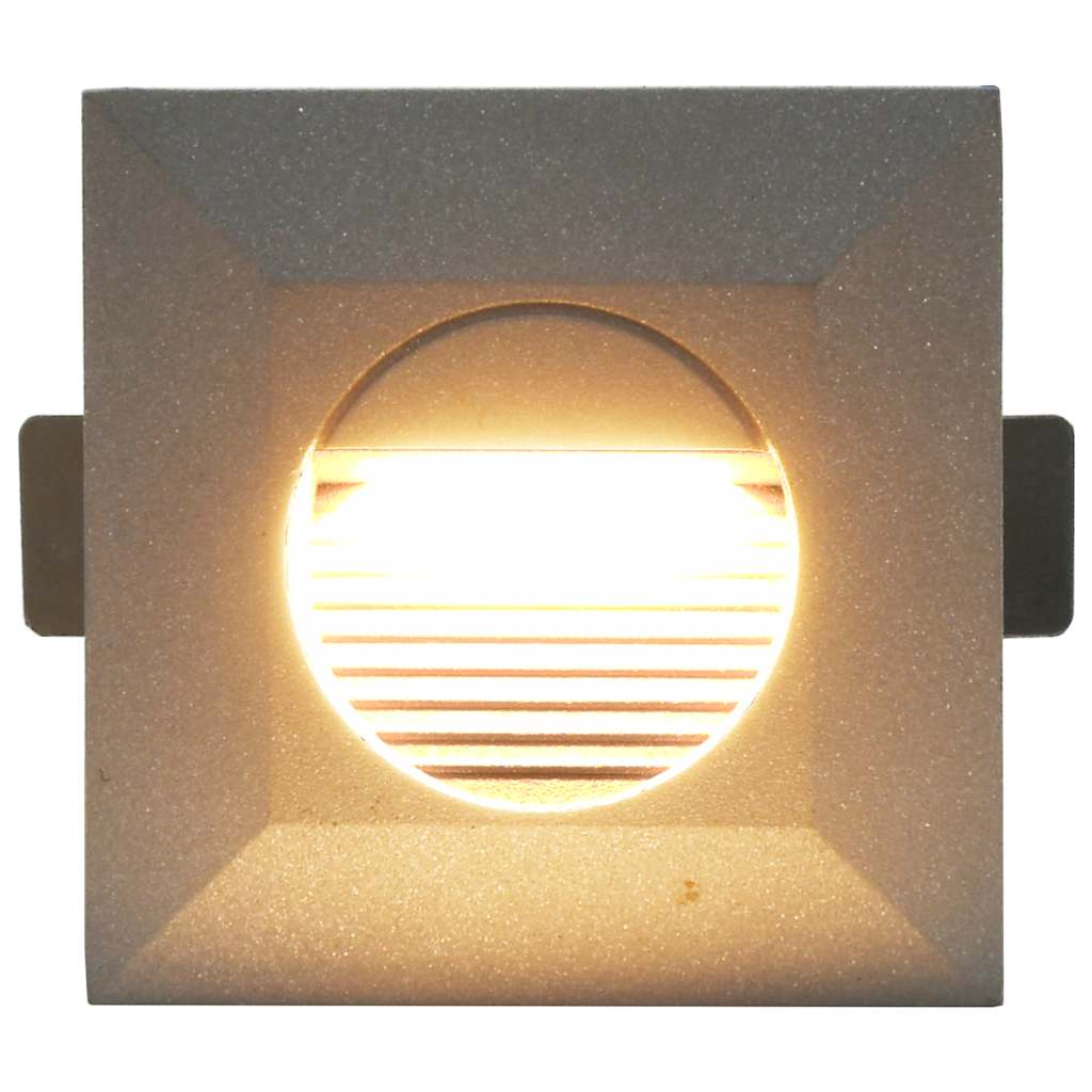 vidaXL Lampy ścienne zewnętrzne LED, 6 szt., 2 W, srebrne, kwadratowe