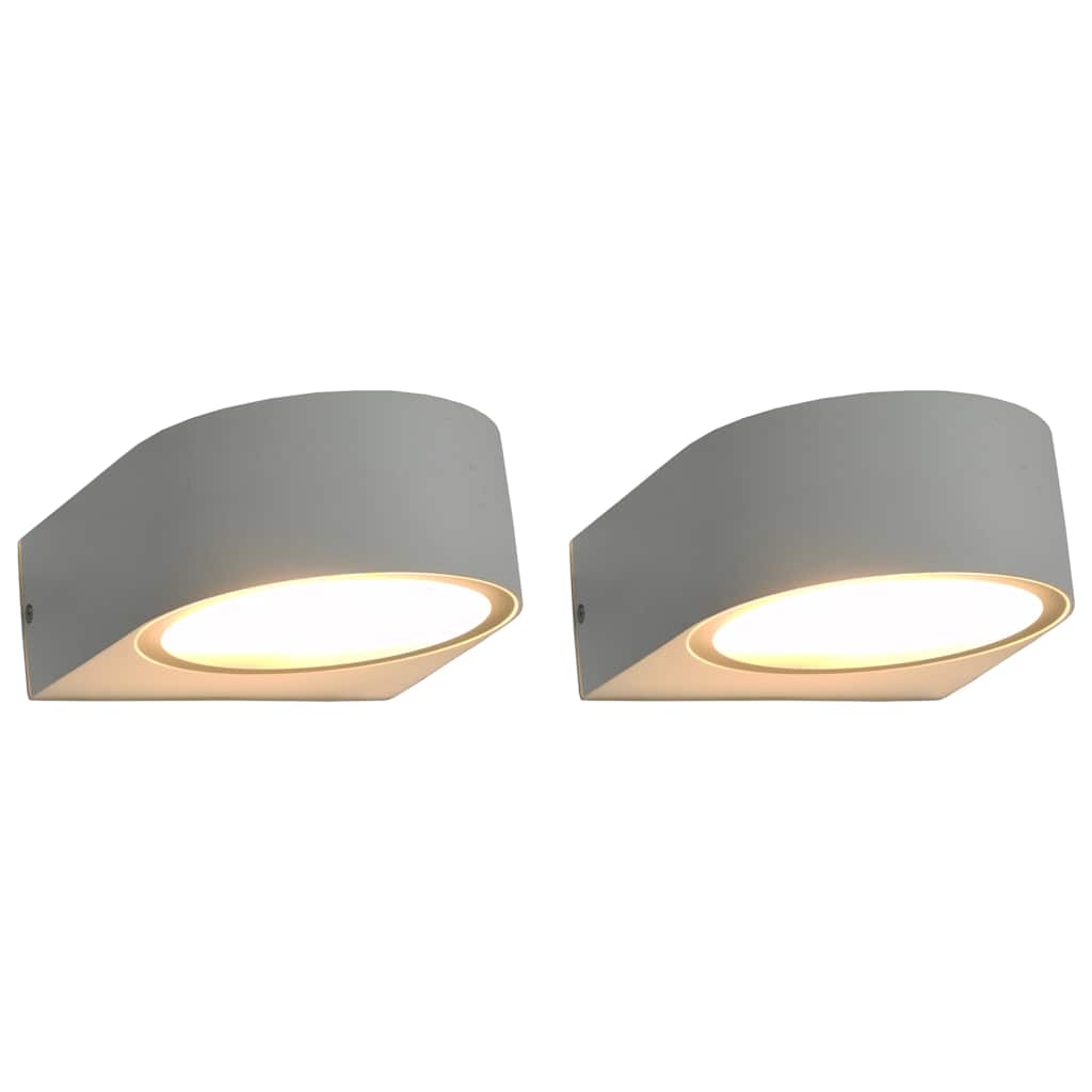 vidaXL Zewnętrzne lampy ścienne, 2 szt., 11 W, białe, okrągłe