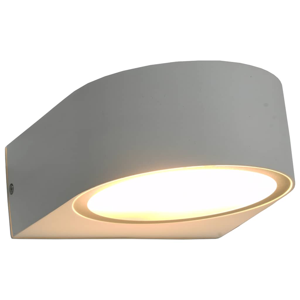vidaXL Zewnętrzne lampy ścienne, 2 szt., 11 W, białe, okrągłe