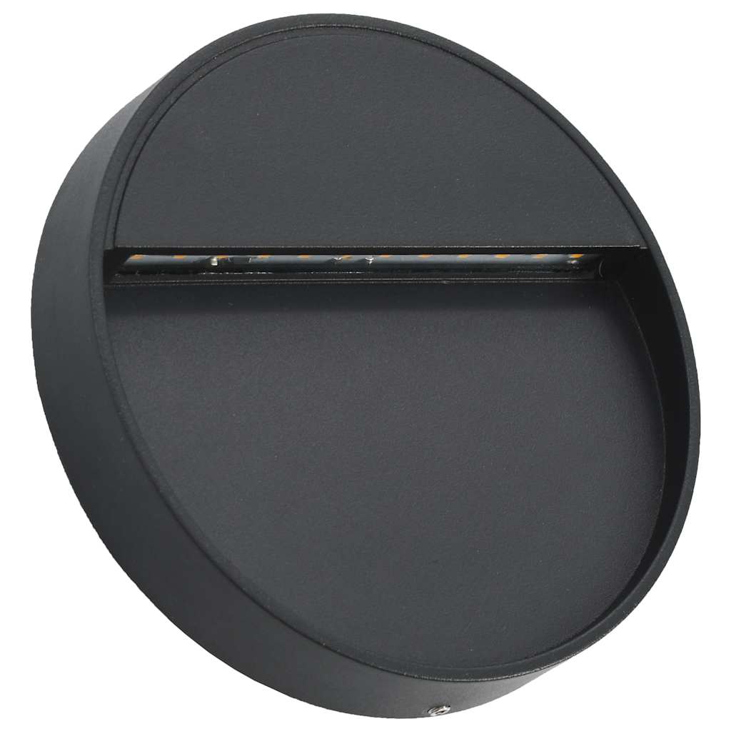 vidaXL Lampy ścienne zewnętrzne LED, 2 szt., 3 W, czarne, okrągłe