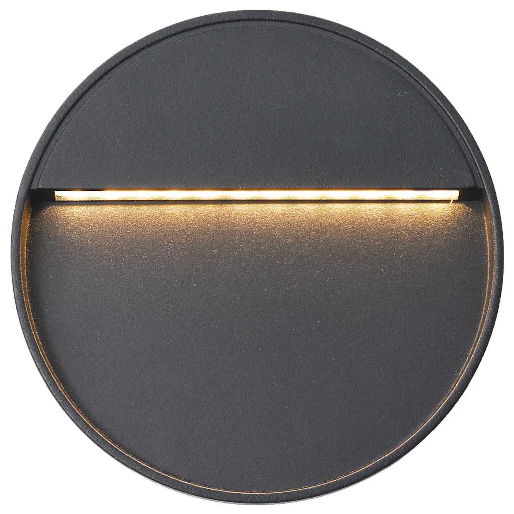 vidaXL Lampy ścienne zewnętrzne LED, 2 szt., 3 W, czarne, okrągłe