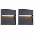 vidaXL Lampy ścienne zewnętrzne LED, 2 szt., 3 W, czarne, kwadratowe