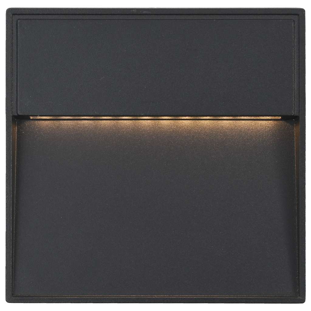 vidaXL Lampy ścienne zewnętrzne LED, 2 szt., 3 W, czarne, kwadratowe