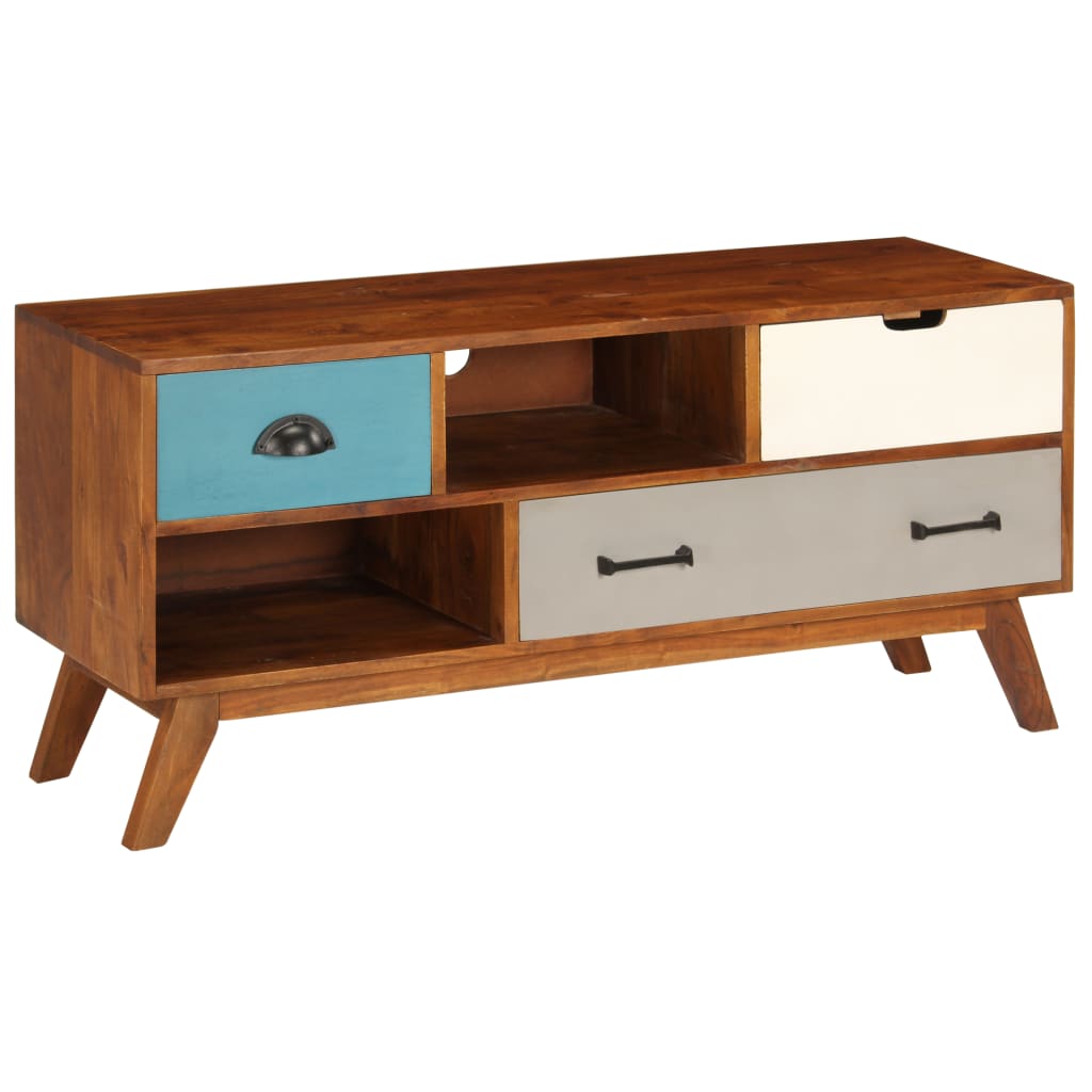 vidaXL Szafka pod TV z 3 szufladami, 110x35x50 cm, drewno akacjowe