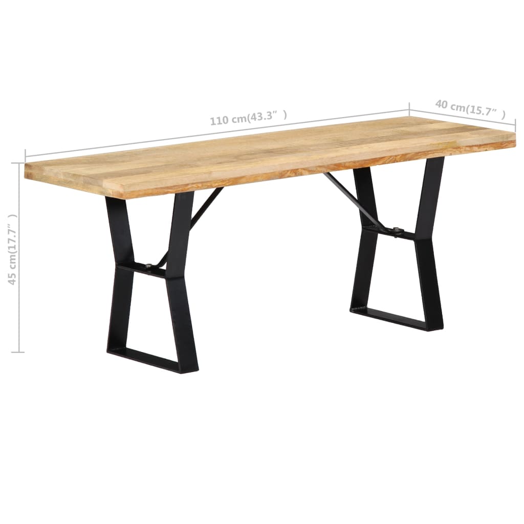 vidaXL Ławka, 110 cm, lite drewno mango