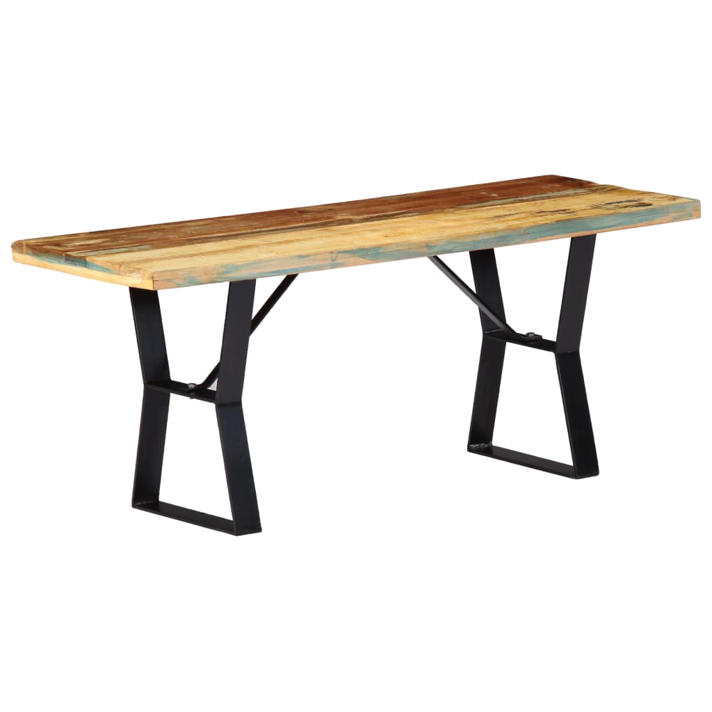 vidaXL Ławka, 110 cm, lite drewno odzyskane