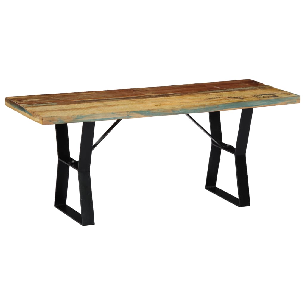 vidaXL Ławka, 110 cm, lite drewno odzyskane