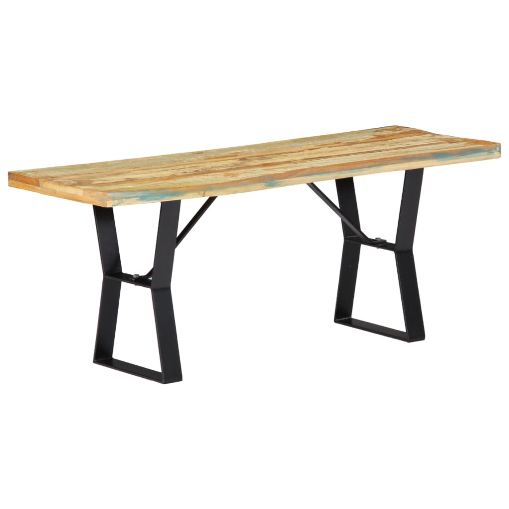 vidaXL Ławka, 110 cm, lite drewno odzyskane