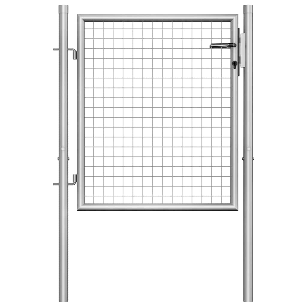 vidaXL Brama ogrodowa ocynkowana stal 100x75 cm srebrna