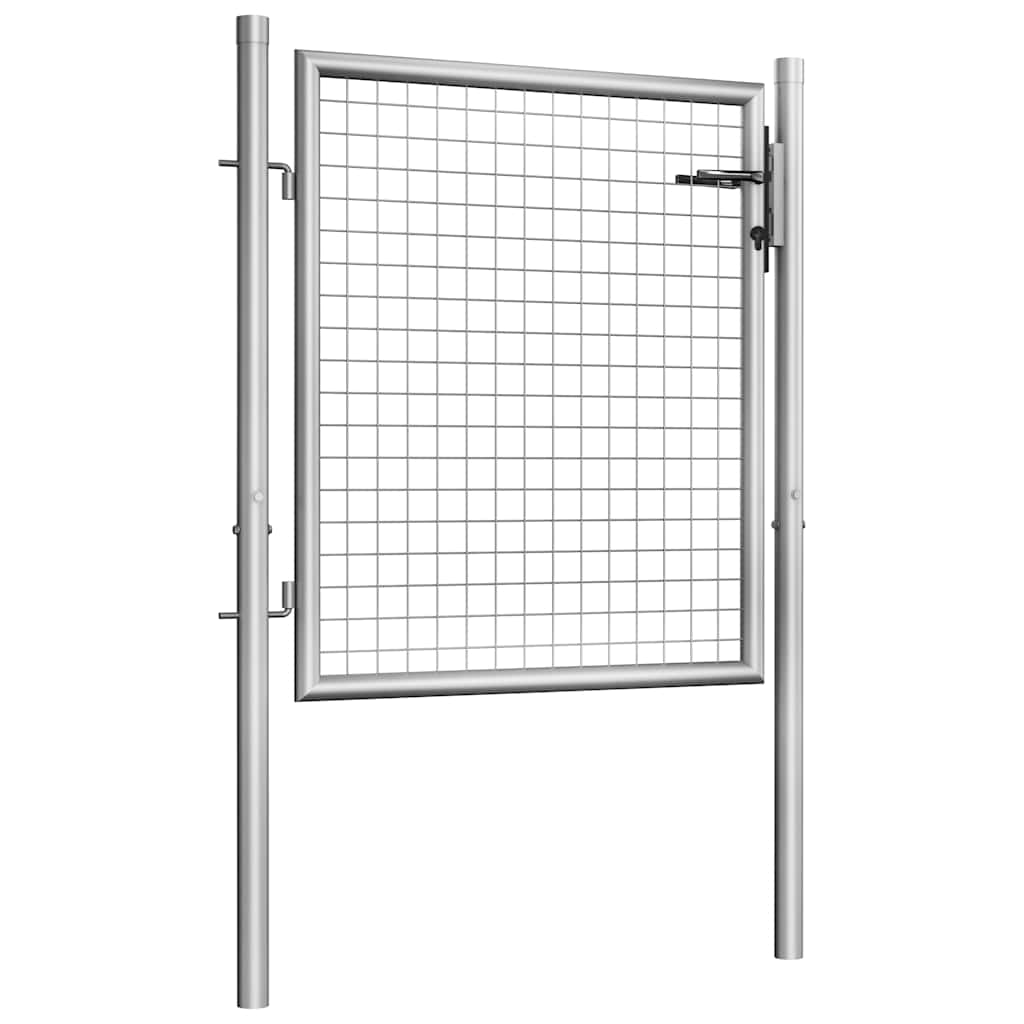 vidaXL Brama ogrodowa ocynkowana stal 100x75 cm srebrna
