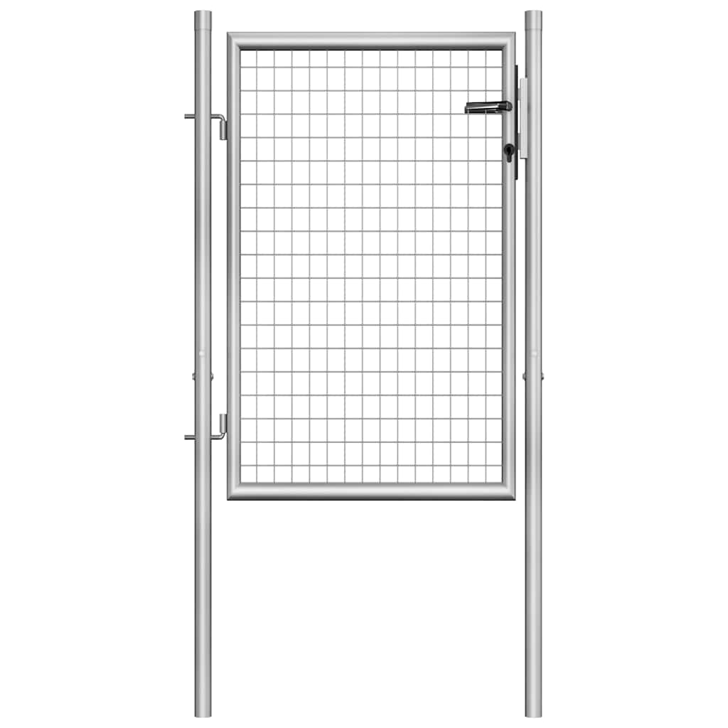 vidaXL Brama ogrodowa ocynkowana stal 100x100 cm srebrna