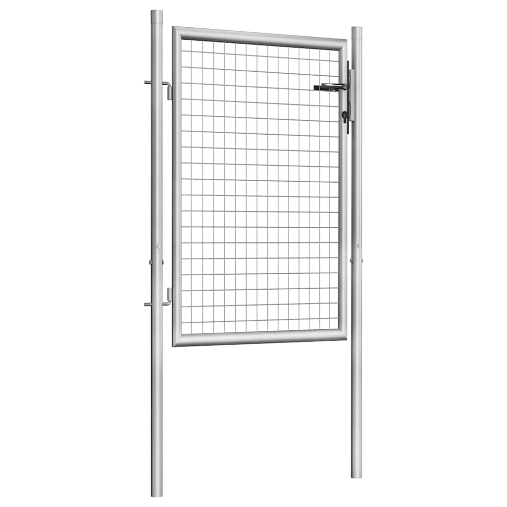 vidaXL Brama ogrodowa ocynkowana stal 100x100 cm srebrna