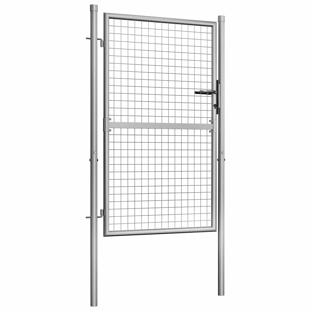 vidaXL Brama ogrodowa ocynkowana stal 100x125 cm srebrna