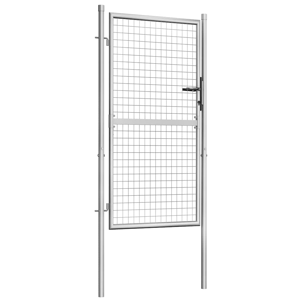 vidaXL Brama ogrodowa ocynkowana stalowa 100x150 cm srebrna