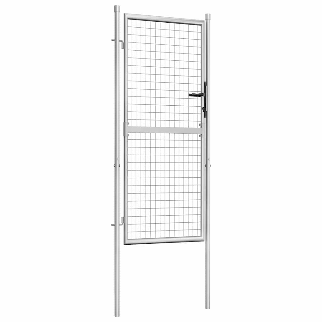 vidaXL Brama ogrodowa ocynkowana stalowa 100x175 cm srebrna