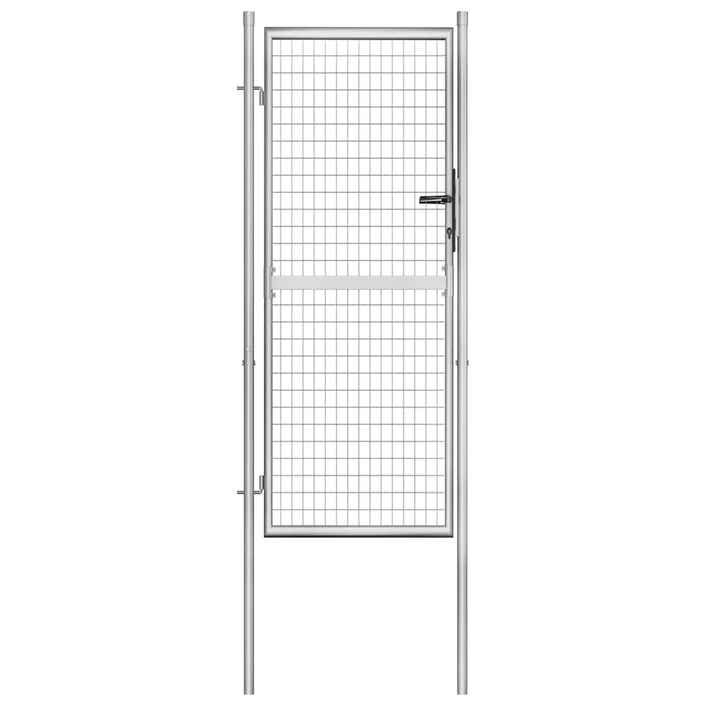 vidaXL Brama ogrodowa ocynkowana stalowa 100x200 cm srebrna