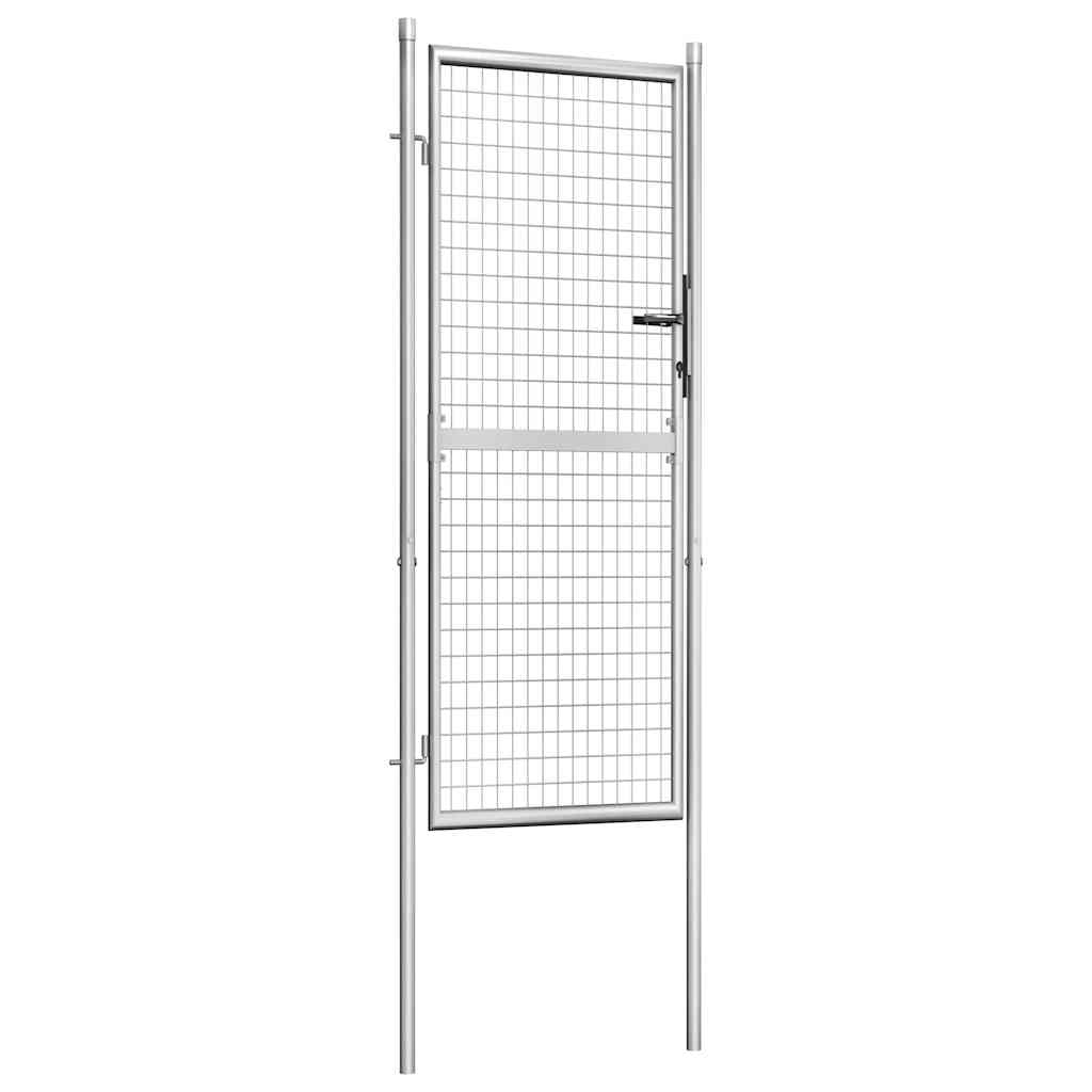 vidaXL Brama ogrodowa ocynkowana stalowa 100x200 cm srebrna