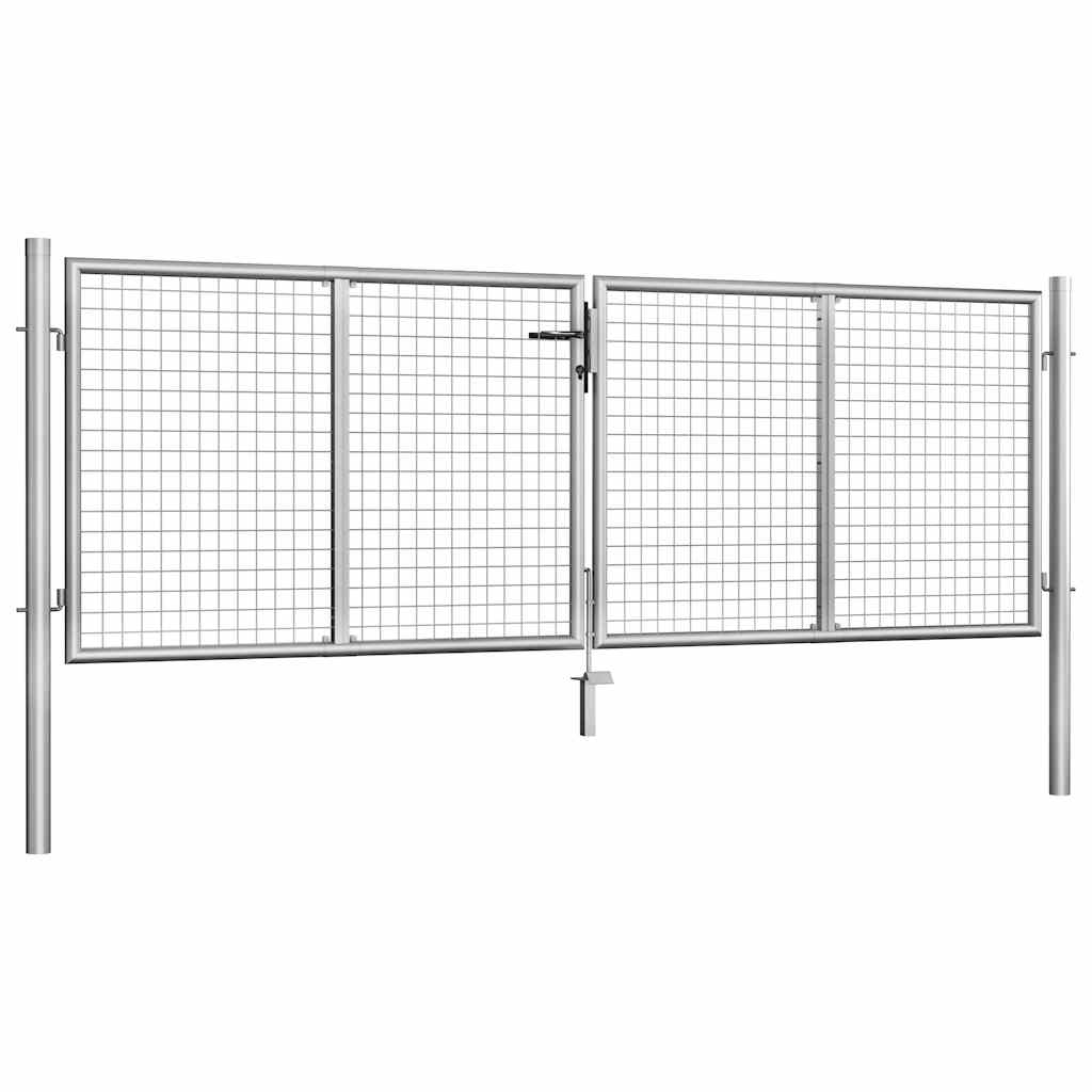vidaXL Brama ogrodowa ocynkowana stalowa 300x75 cm srebrna