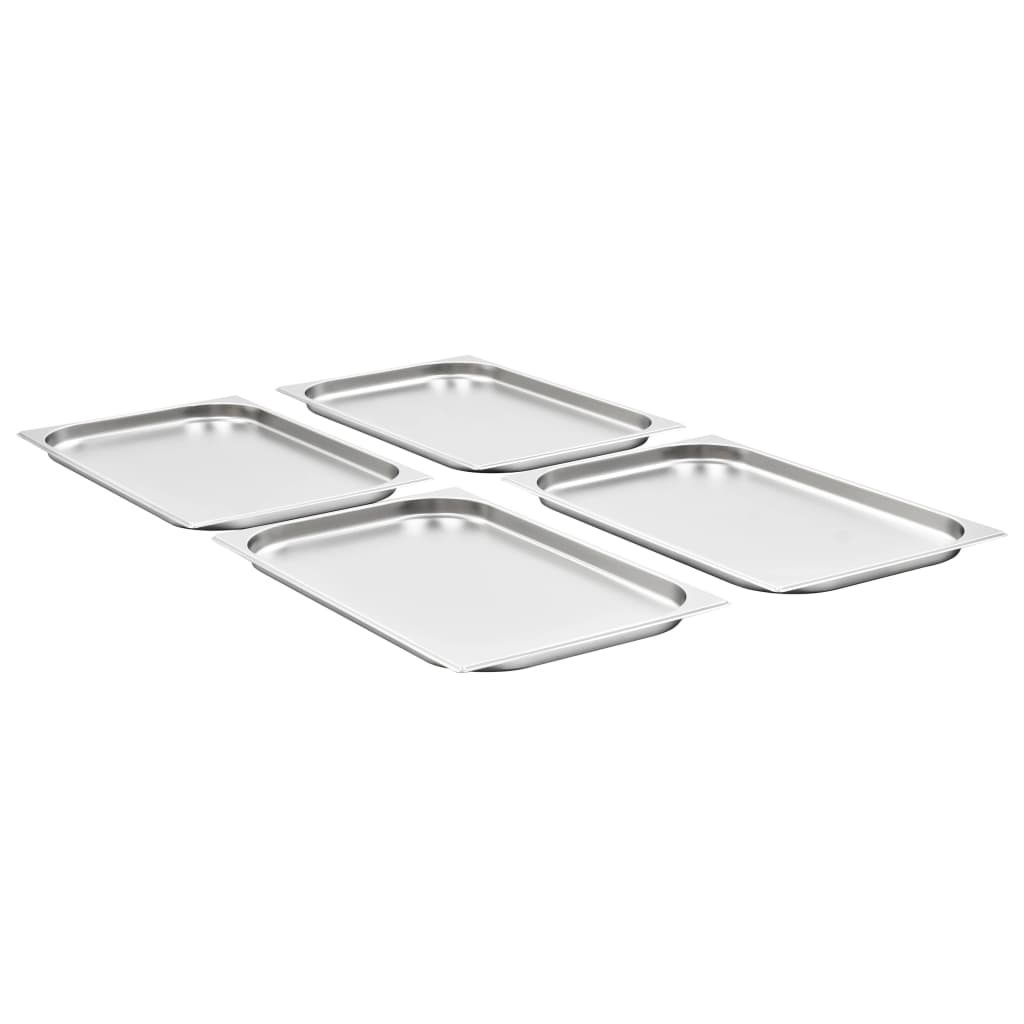 vidaXL Pojemniki gastronomiczne 4 szt., GN 1/1, 20 mm, stal nierdzewna