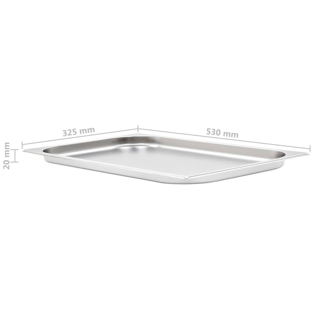 vidaXL Pojemniki gastronomiczne 4 szt., GN 1/1, 20 mm, stal nierdzewna