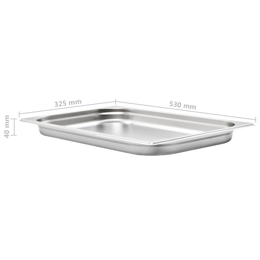vidaXL Pojemniki gastronomiczne 4 szt., GN 1/1, 40 mm, stal nierdzewna