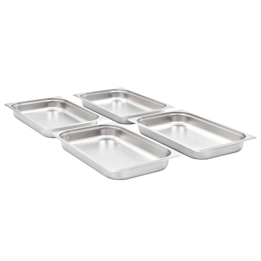 vidaXL Pojemniki gastronomiczne 4 szt., GN 1/1, 65 mm, stal nierdzewna
