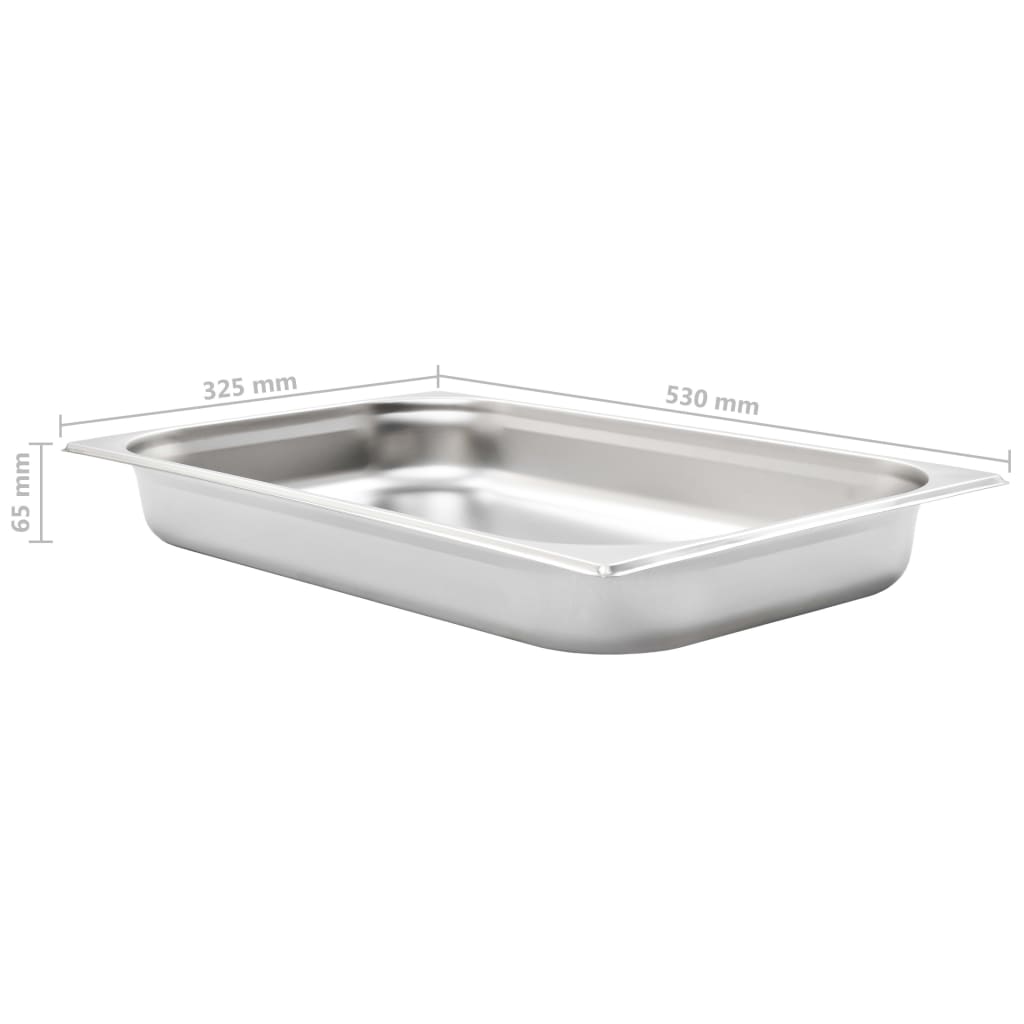 vidaXL Pojemniki gastronomiczne 4 szt., GN 1/1, 65 mm, stal nierdzewna