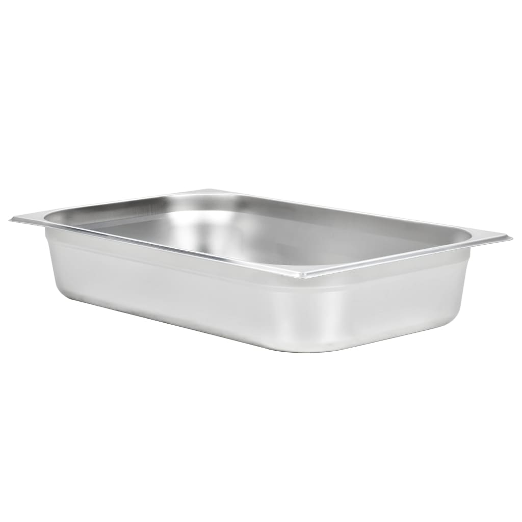 vidaXL Pojemniki gastronomiczne 4 szt. GN 1/1, 100 mm, stal nierdzewna