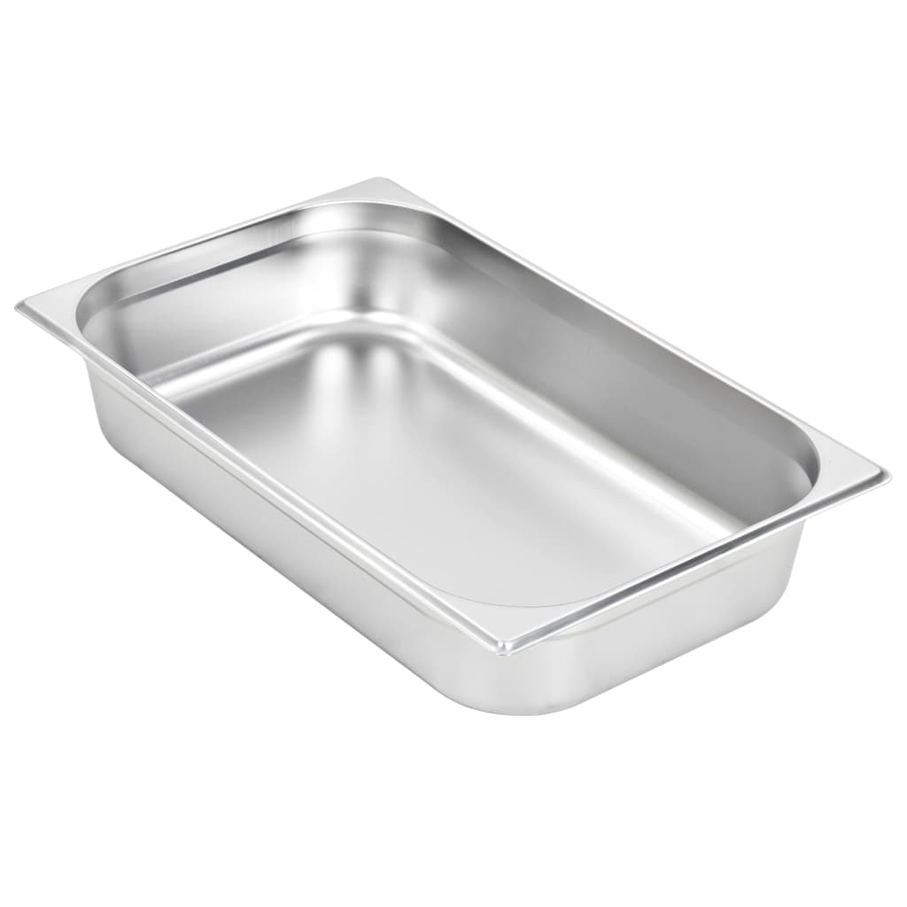 vidaXL Pojemniki gastronomiczne 4 szt. GN 1/1, 100 mm, stal nierdzewna
