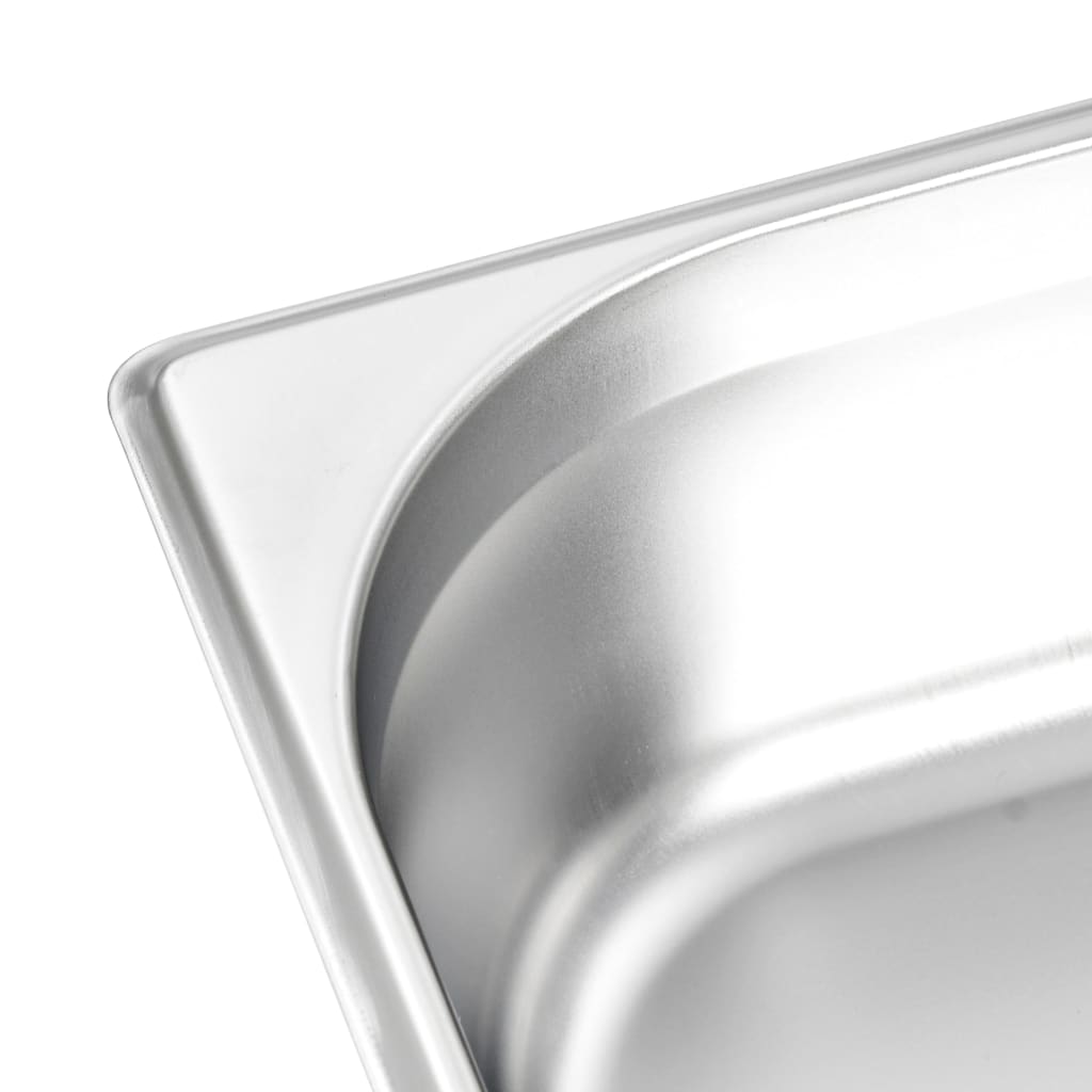 vidaXL Pojemniki gastronomiczne 4 szt. GN 1/1, 100 mm, stal nierdzewna