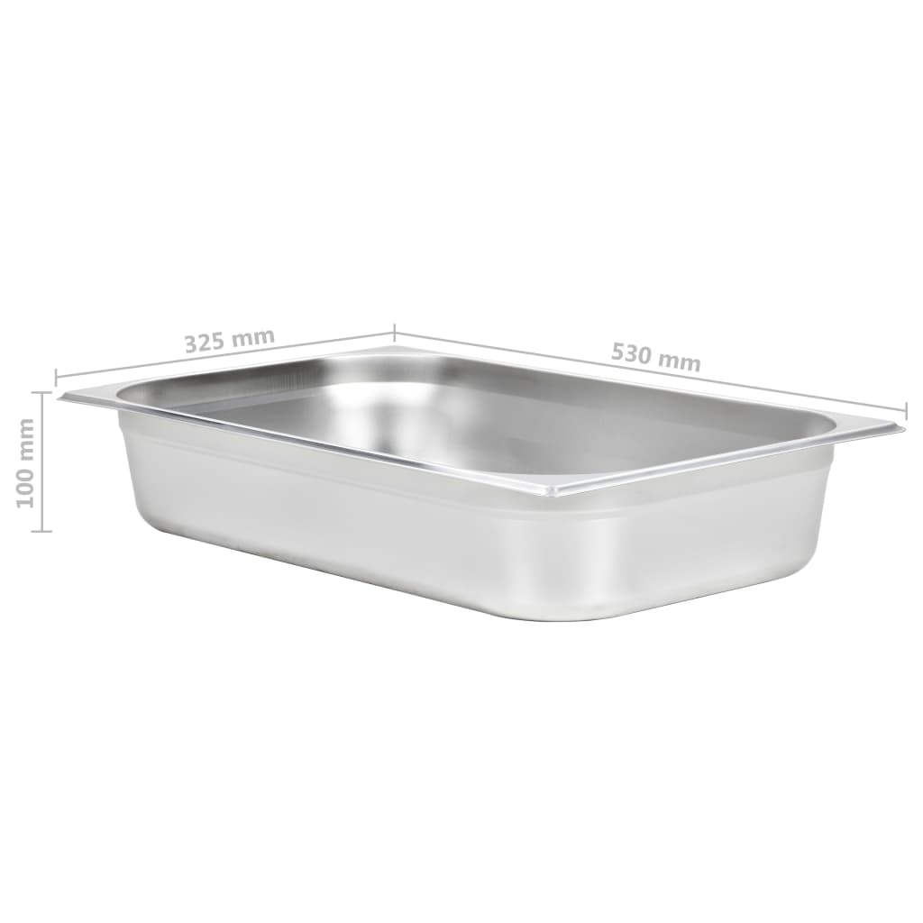 vidaXL Pojemniki gastronomiczne 4 szt. GN 1/1, 100 mm, stal nierdzewna