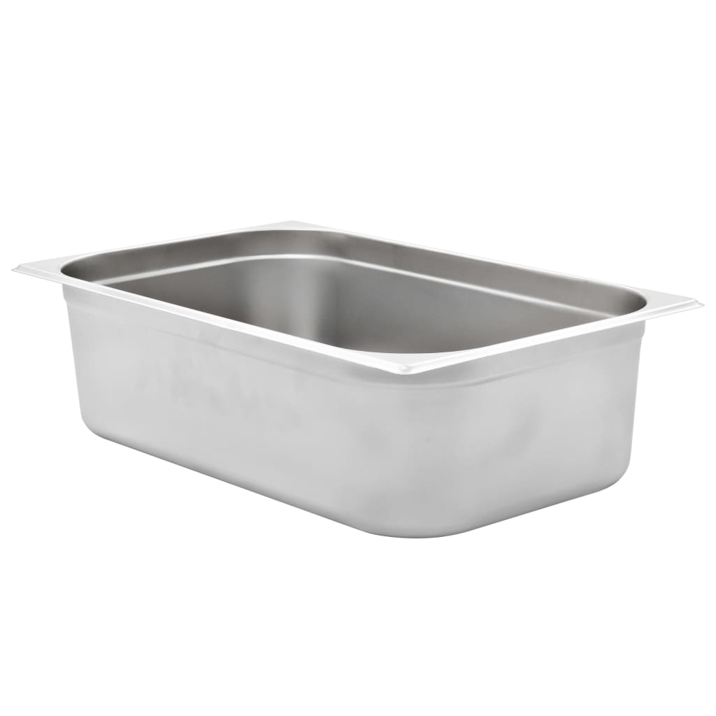 vidaXL Pojemniki gastronomiczne 2 szt. GN 1/1, 150 mm, stal nierdzewna