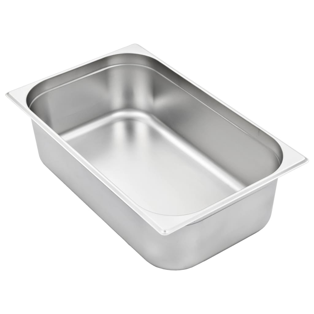 vidaXL Pojemniki gastronomiczne 2 szt. GN 1/1, 150 mm, stal nierdzewna