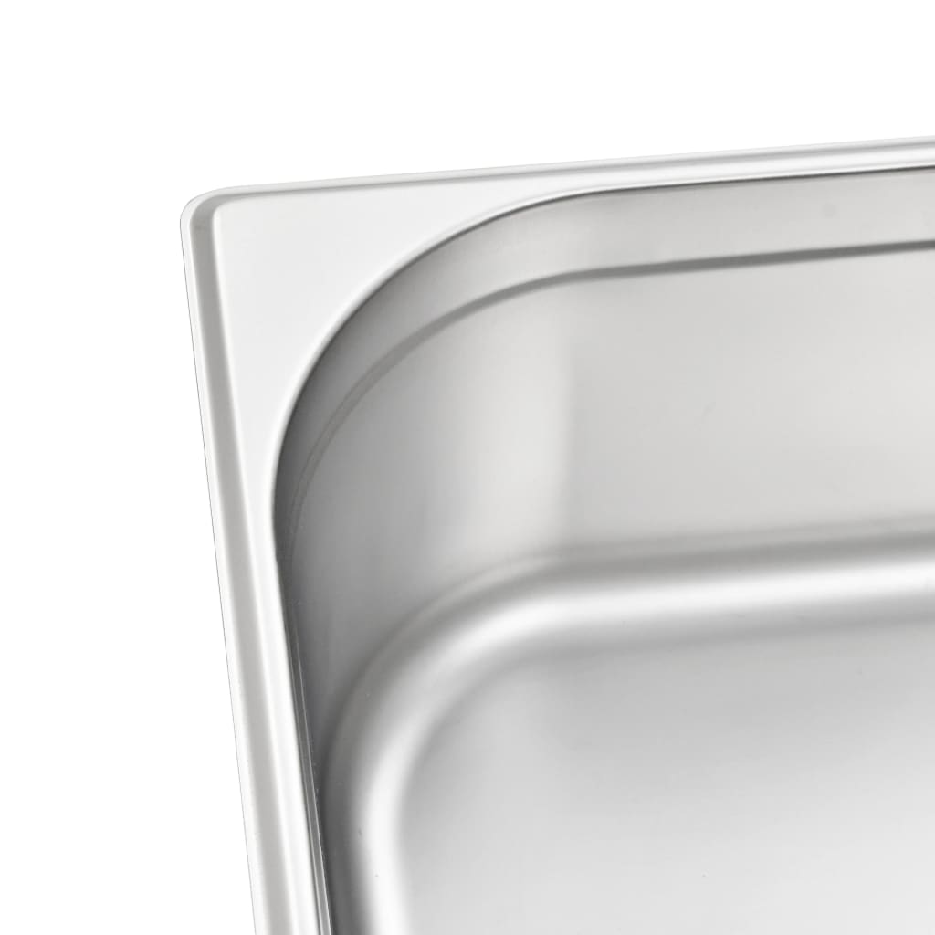 vidaXL Pojemniki gastronomiczne 2 szt. GN 1/1, 150 mm, stal nierdzewna
