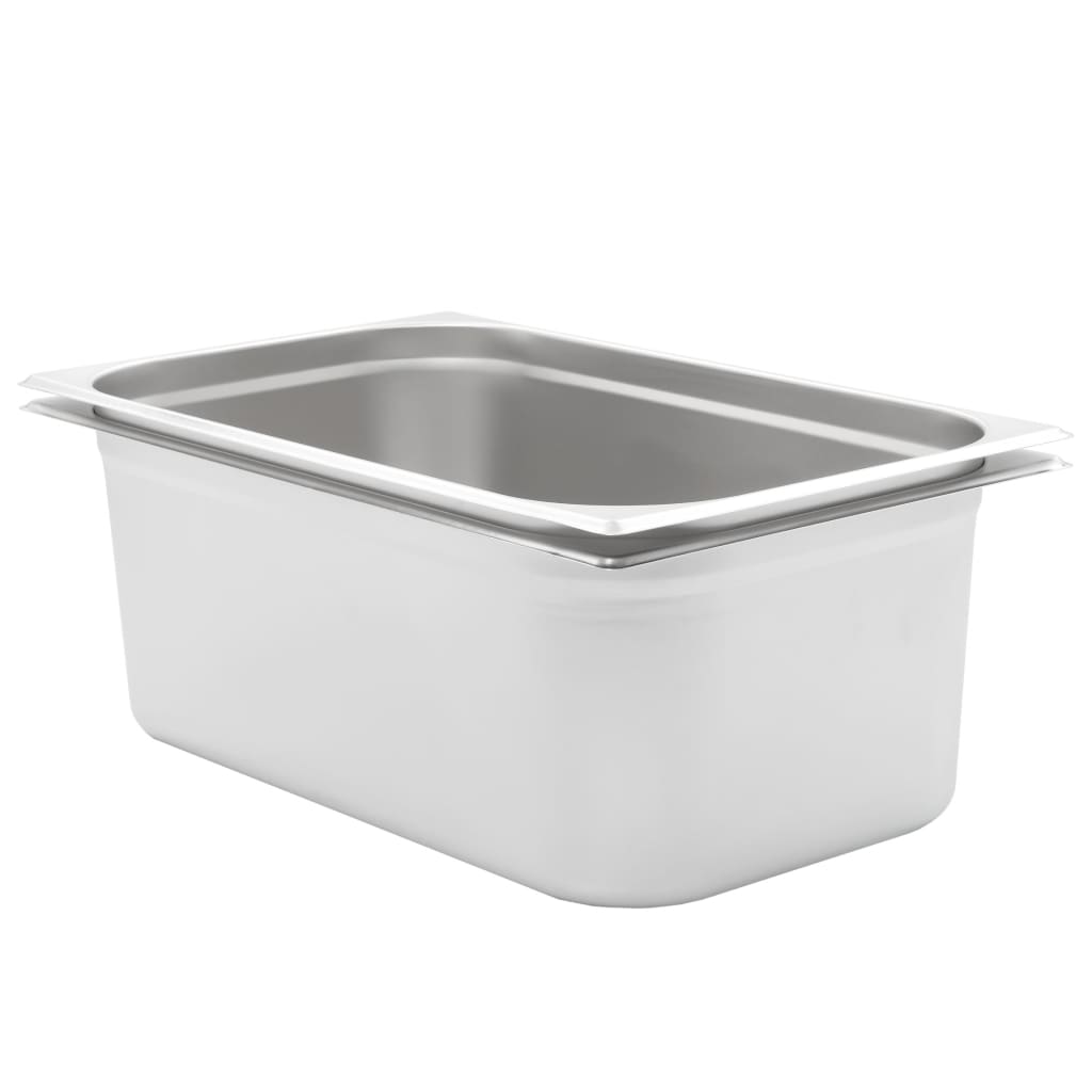 vidaXL Pojemniki gastronomiczne 2 szt. GN 1/1, 200 mm, stal nierdzewna