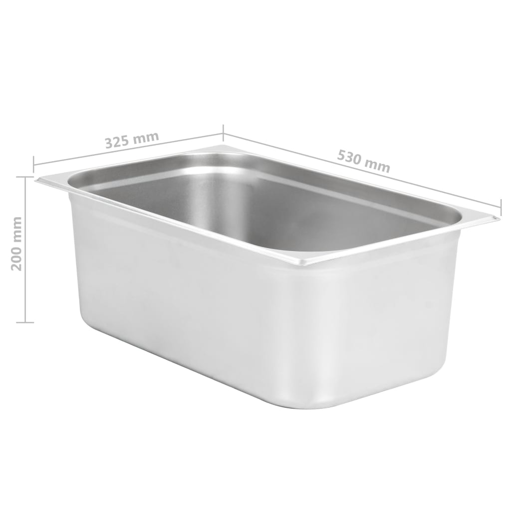 vidaXL Pojemniki gastronomiczne 2 szt. GN 1/1, 200 mm, stal nierdzewna