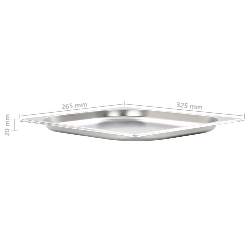 vidaXL Pojemniki gastronomiczne 8 szt., GN 1/2, 20 mm, stal nierdzewna