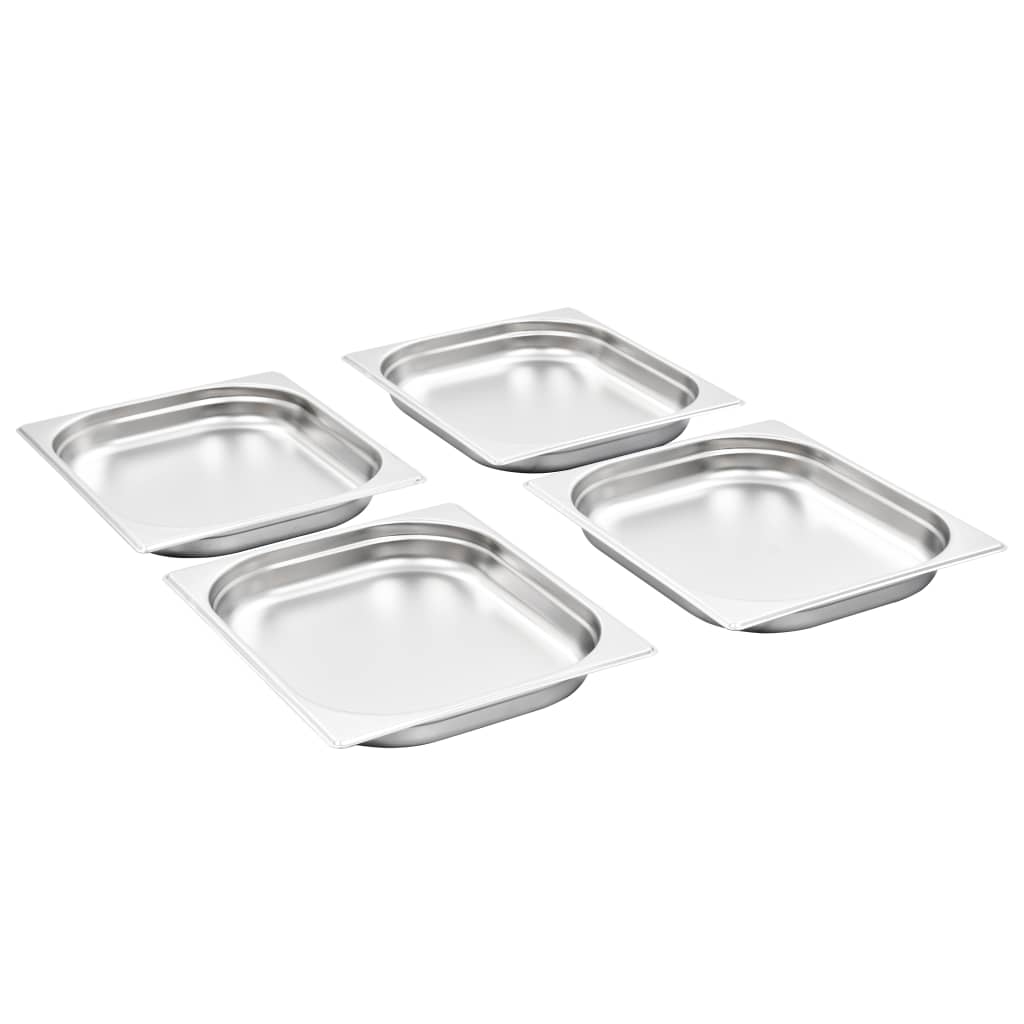 vidaXL Pojemniki gastronomiczne 8 szt., GN 1/2, 40 mm, stal nierdzewna