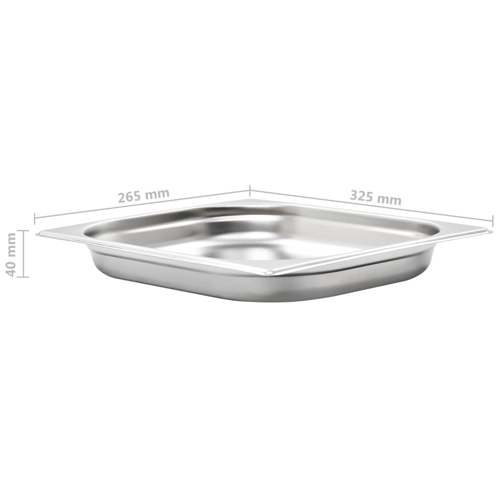 vidaXL Pojemniki gastronomiczne 8 szt., GN 1/2, 40 mm, stal nierdzewna