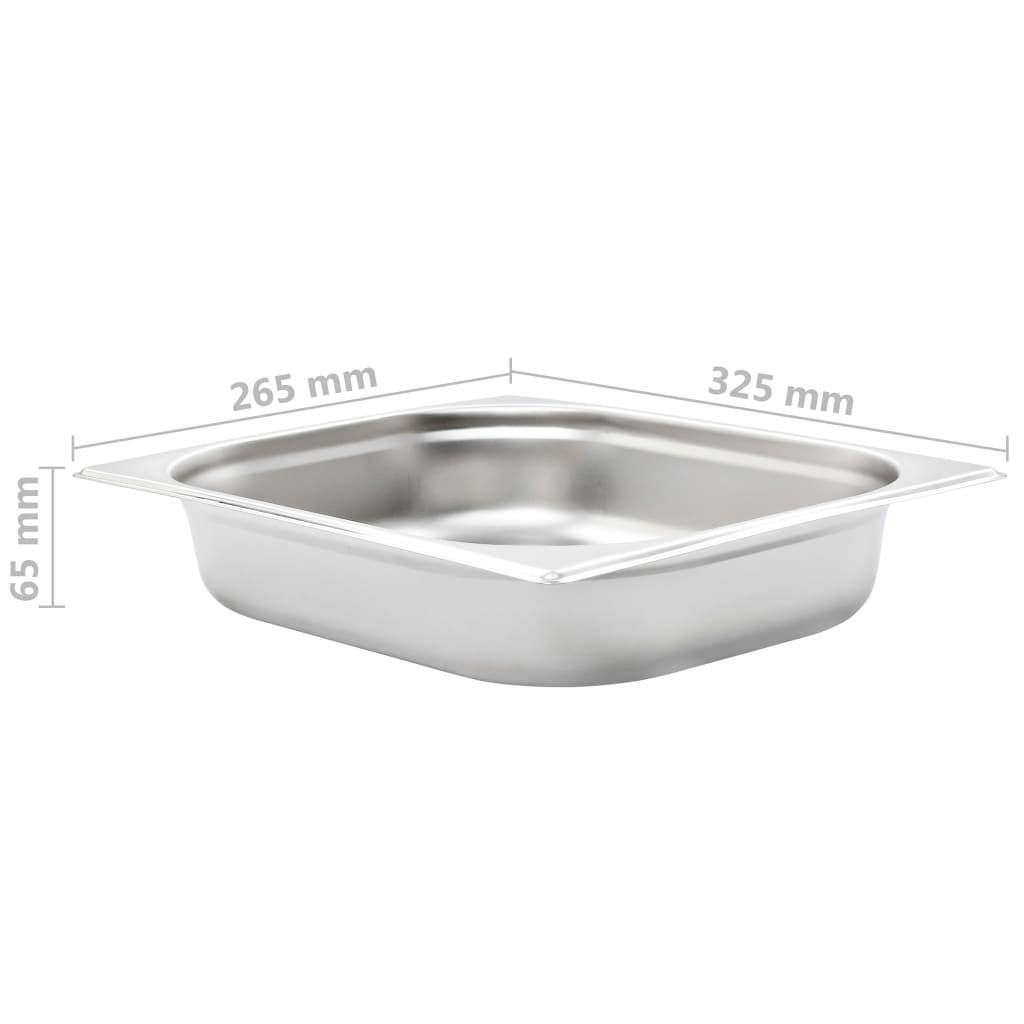 vidaXL Pojemniki gastronomiczne 4 szt., GN 1/2, 65 mm, stal nierdzewna