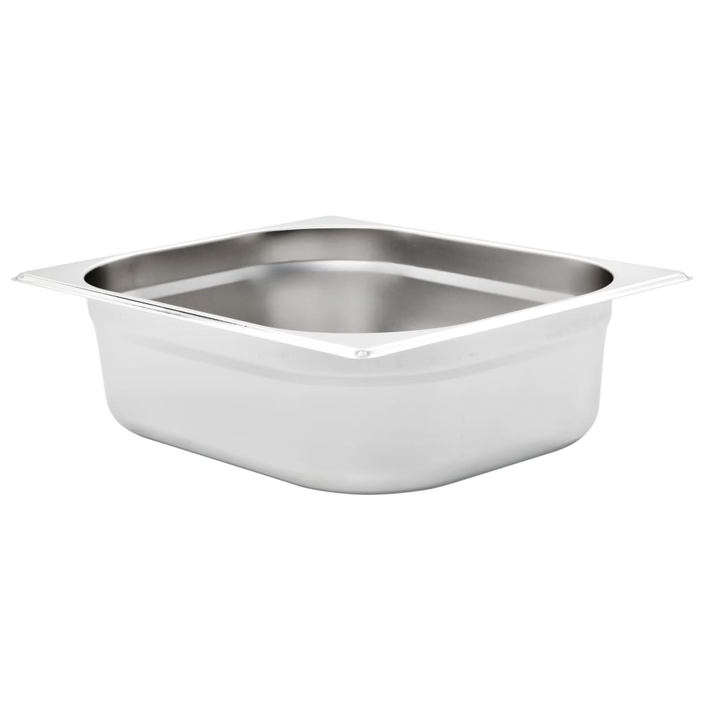 vidaXL Pojemniki gastronomiczne 4 szt. GN 1/2, 100 mm, stal nierdzewna