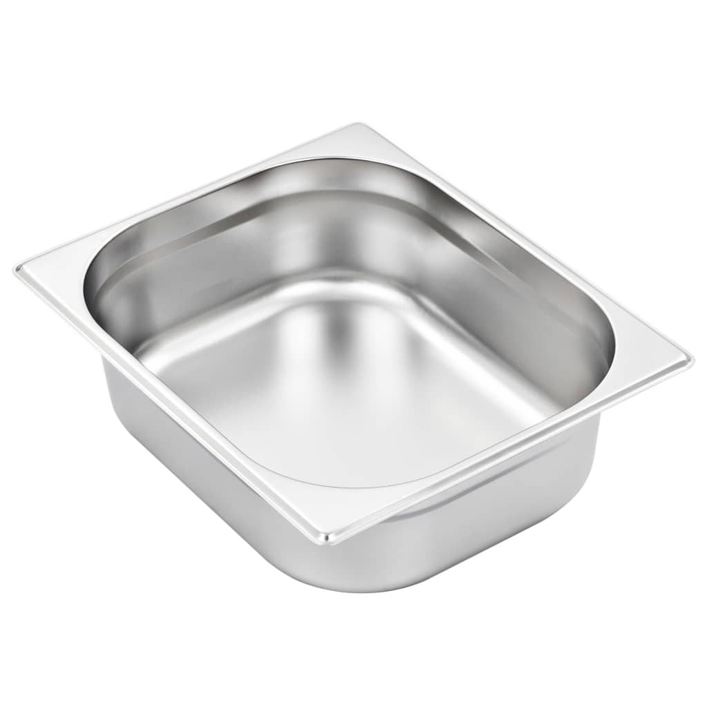 vidaXL Pojemniki gastronomiczne 4 szt. GN 1/2, 100 mm, stal nierdzewna