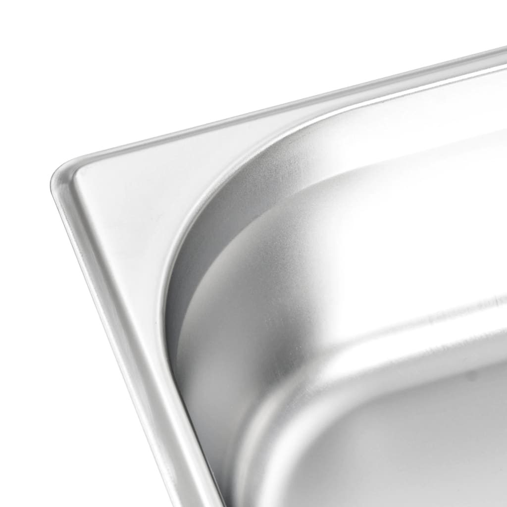vidaXL Pojemniki gastronomiczne 4 szt. GN 1/2, 100 mm, stal nierdzewna
