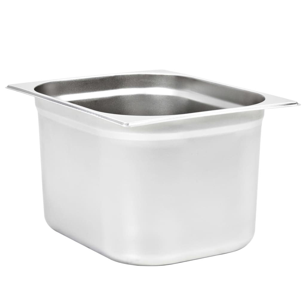 vidaXL Pojemniki gastronomiczne 2 szt. GN 1/2, 200 mm, stal nierdzewna