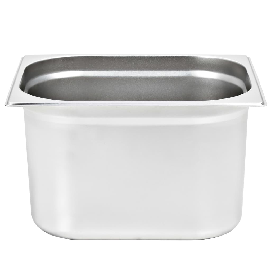 vidaXL Pojemniki gastronomiczne 2 szt. GN 1/2, 200 mm, stal nierdzewna