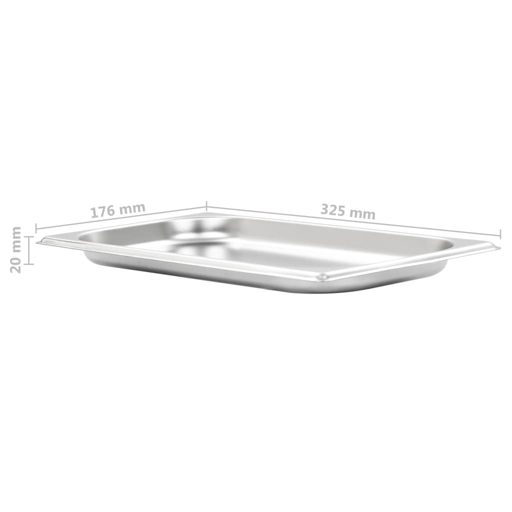 vidaXL Pojemniki gastronomiczne 12 szt. GN 1/3, 20 mm, stal nierdzewna