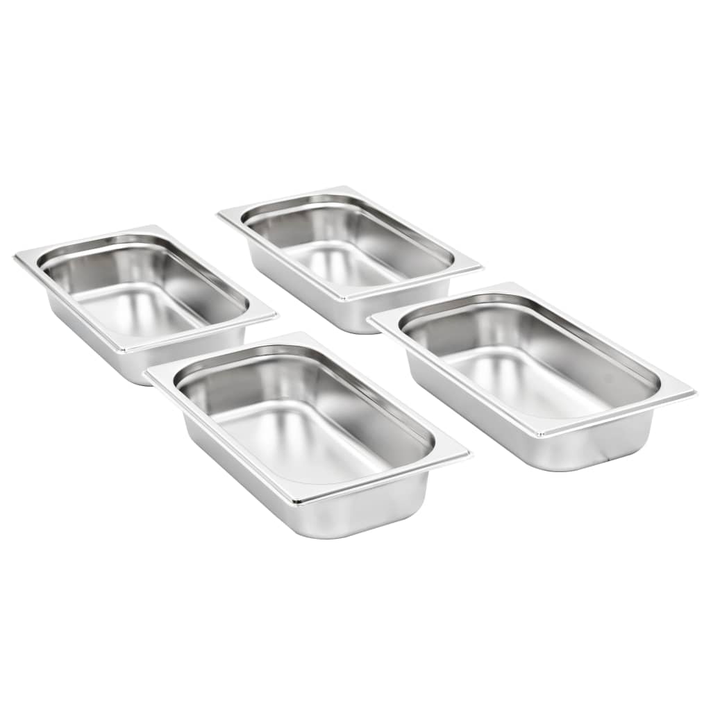 vidaXL Pojemniki gastronomiczne 8 szt., GN 1/3, 65 mm, stal nierdzewna