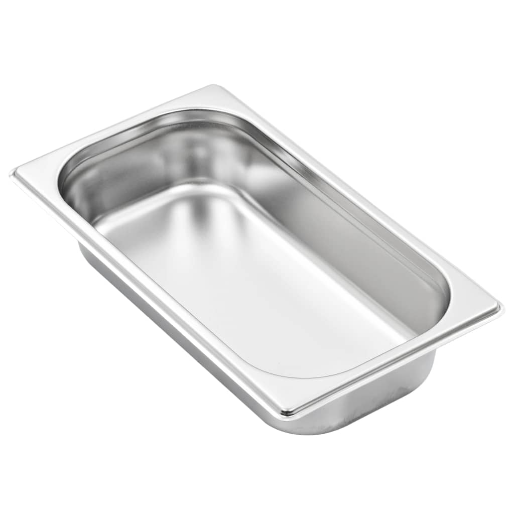vidaXL Pojemniki gastronomiczne 8 szt., GN 1/3, 65 mm, stal nierdzewna