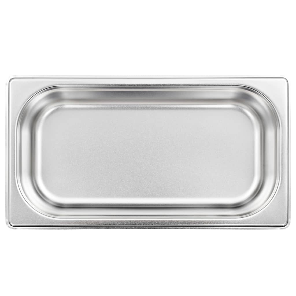 vidaXL Pojemniki gastronomiczne 8 szt., GN 1/3, 65 mm, stal nierdzewna