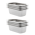 vidaXL Pojemniki gastronomiczne 8 szt. GN 1/3, 100 mm, stal nierdzewna